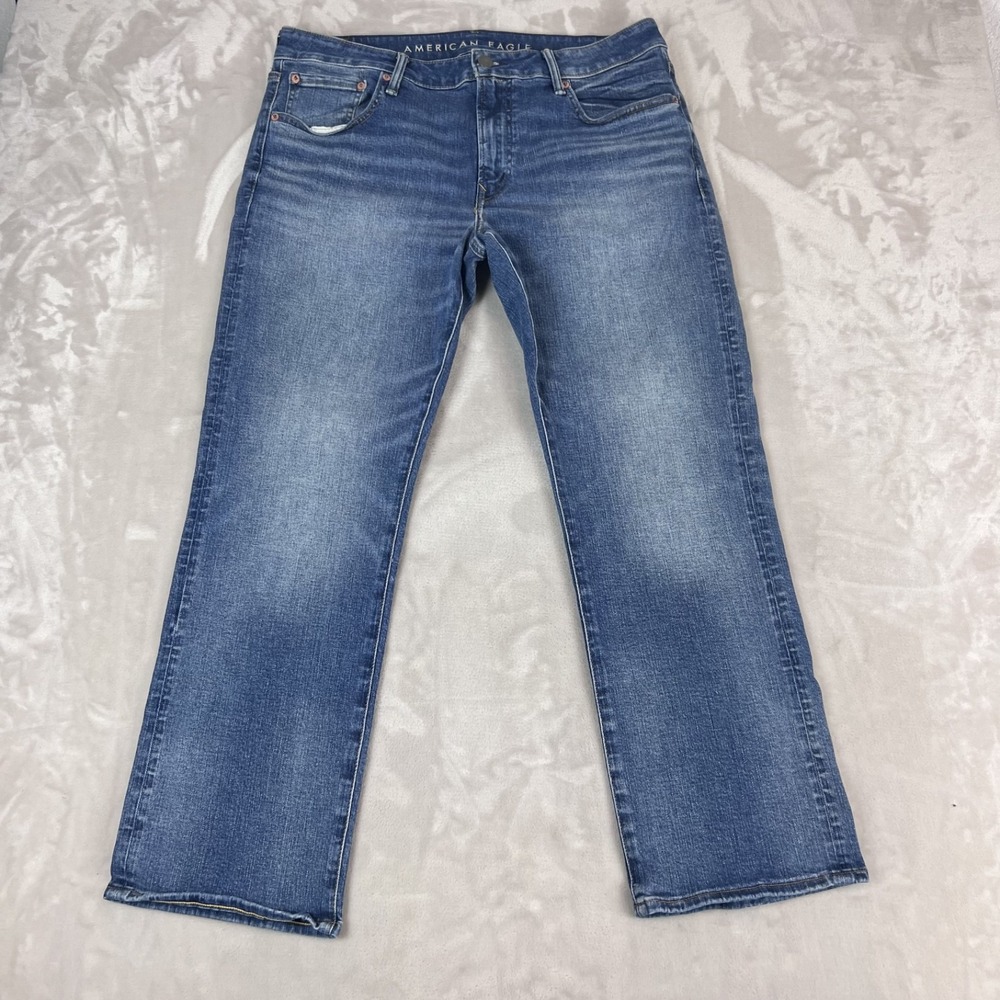 American Eagle Jeans Mens 36x30 Blue Denim Original Bootcut Whisker Casual - Picture 1 of 12